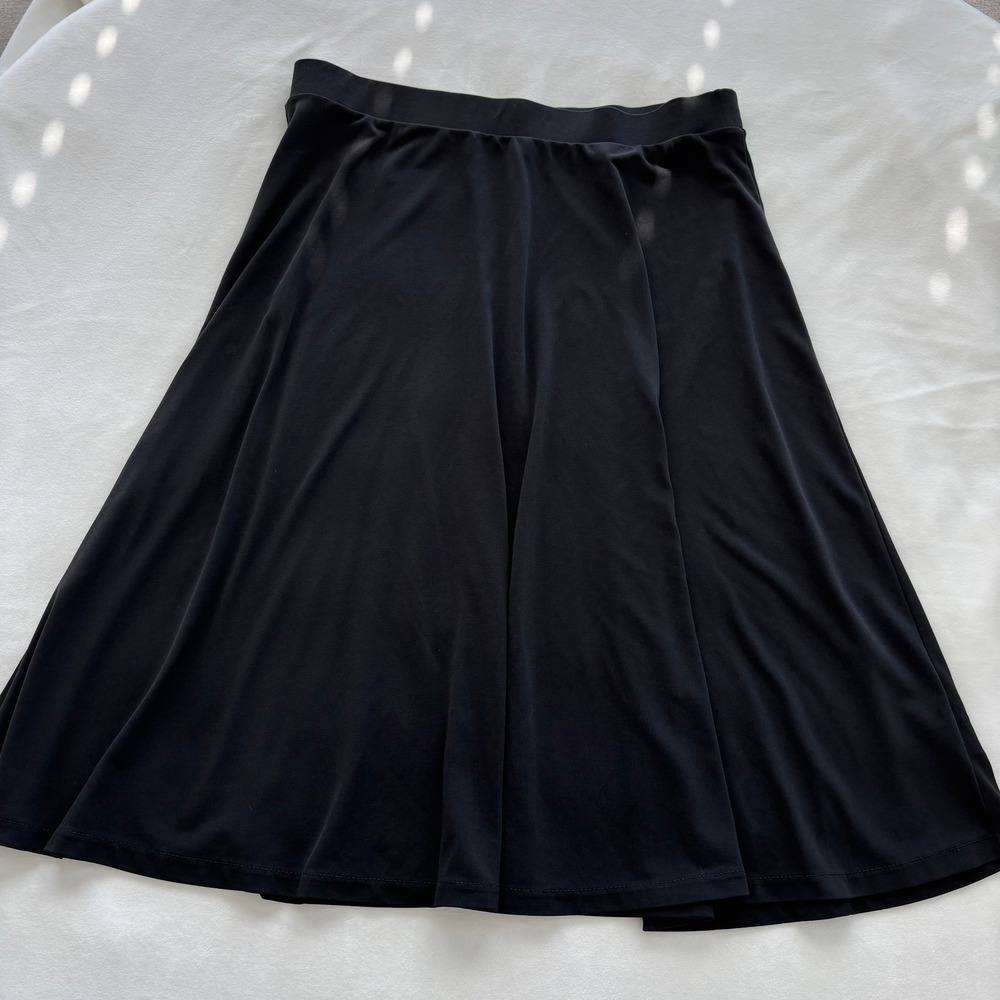 Vintage George Midi Skirt M Black Stretch Knit A Line 2000s Whimsigoth Romantic